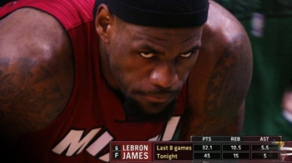 Today 13 years ago: James used Death Eye to score 45 points and 15 rebounds, dragging the series to tiebreak