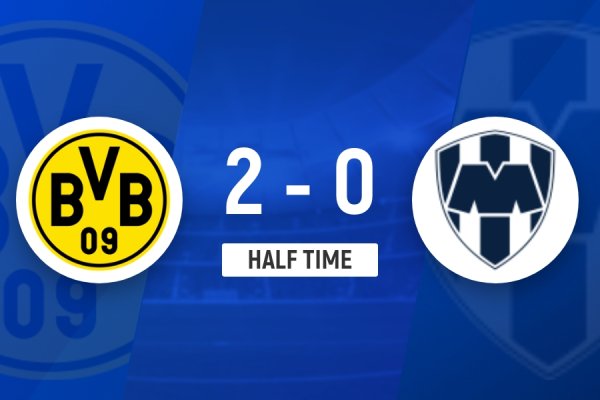Halftime - Dortmund 2-0 Monterrey, Gilasi scored twice, Belin Jr. missed the goal if he advanced