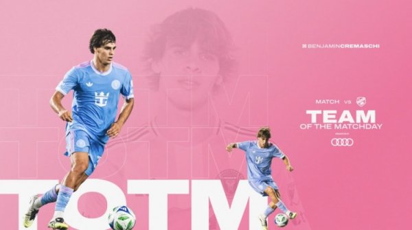 Official: Miami International left-back Kremasky was selected for the MLS best team in this round