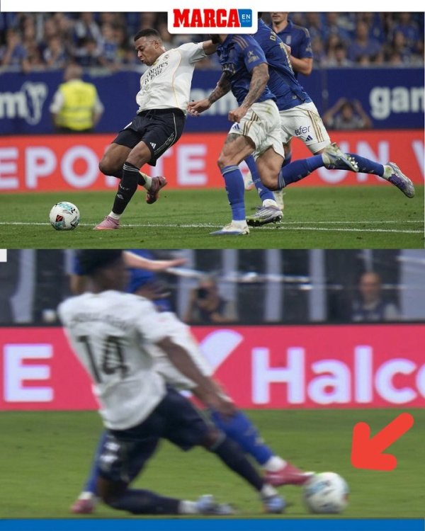 Is this a foul? Oviedo protests against Joan Améni s tackle foul after Mbappe scores