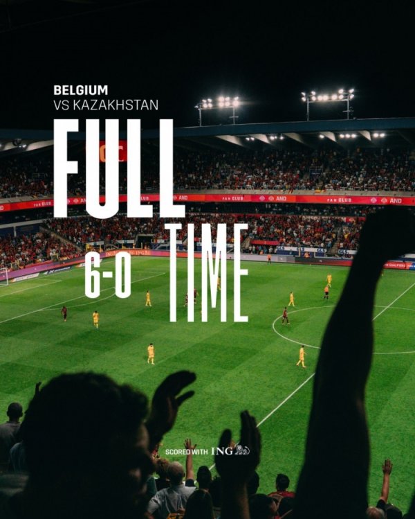 World Cup qualifiers - Belgium beat Kazakhstan 6-0 at home, De Bruyne scored 2 shots and 1 pass & Duku double shots