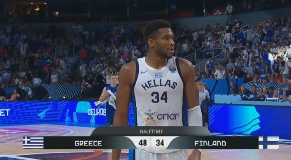 European Championship third-place match: Greece leads Finland 14 points in half! Antetokounmpo 16+8 Markanen scored 6 points!