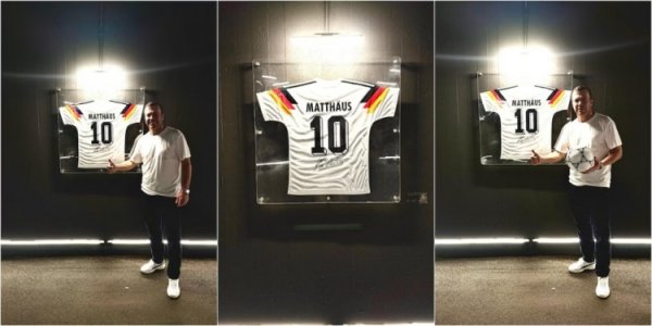 Matteus donates his jersey at the Olympic Stadium in Rome, where he wins the European Cup