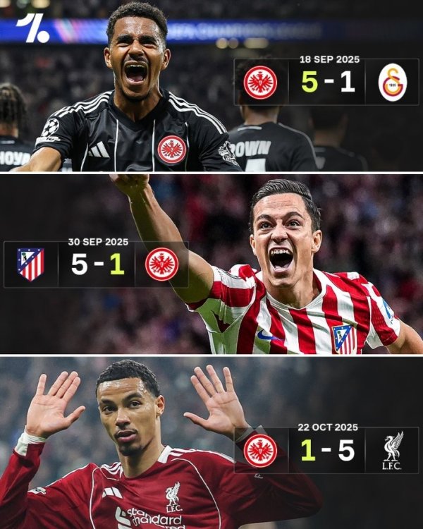 Are you used to poking each other? Frankfurt s three Champions League games this season are all 1-5, with one win and two losses.