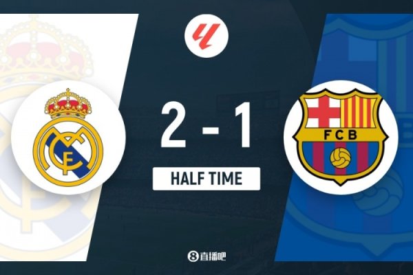Halftime - Real Madrid provisionally 2-1 Barcelona. Bellin passes and shoots Mbappe and Fermin scores. VAR changes the decision twice.