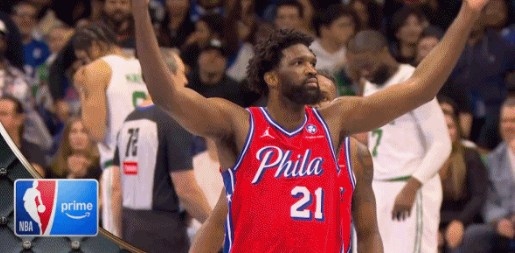 So happy! Embiid broke through and scored 2+1& to incite the emotions of the home fans.