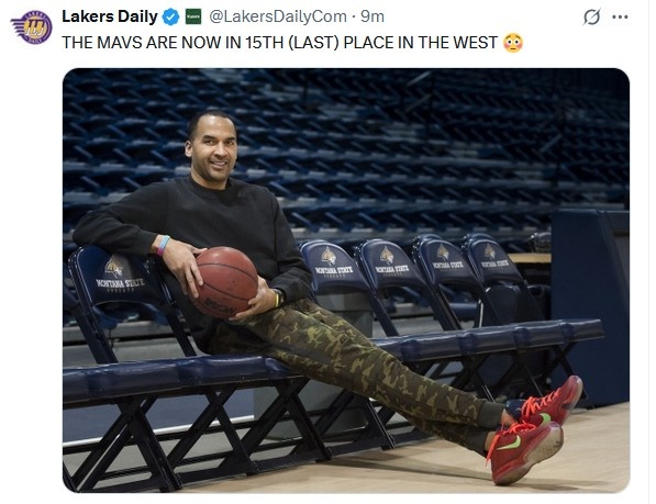 Killing someone but also killing your heart? Lakers self-media: The Mavericks are currently ranked 15th in the Western Conference, which is at the bottom